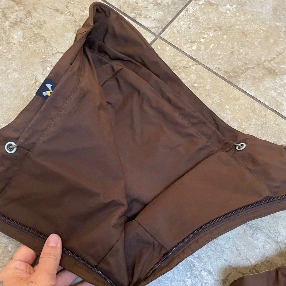 Descente‎ DNA Ski Jacket Mens Large Brown Tan Hooded Full Zip Snow Coat M-T5-XO